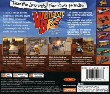 Vigilante 8 (US) box cover back